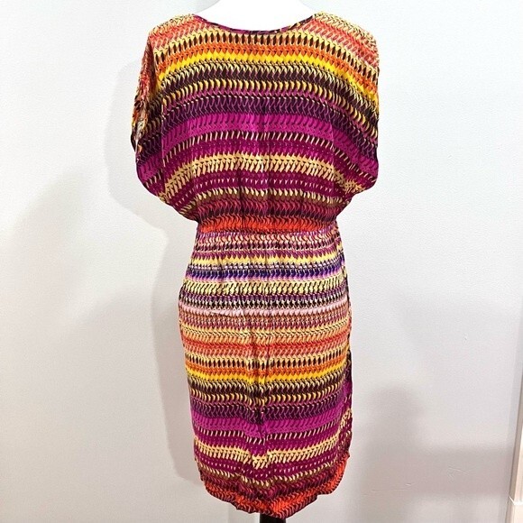 Mlle Gabrielle bright colors abstract print dress size large - Picture 2 of 4